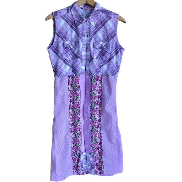 Patchwork Duster: Upcycled Boho Dress, Violet Spring Jacket (Size Small) - Picture 1 of 14